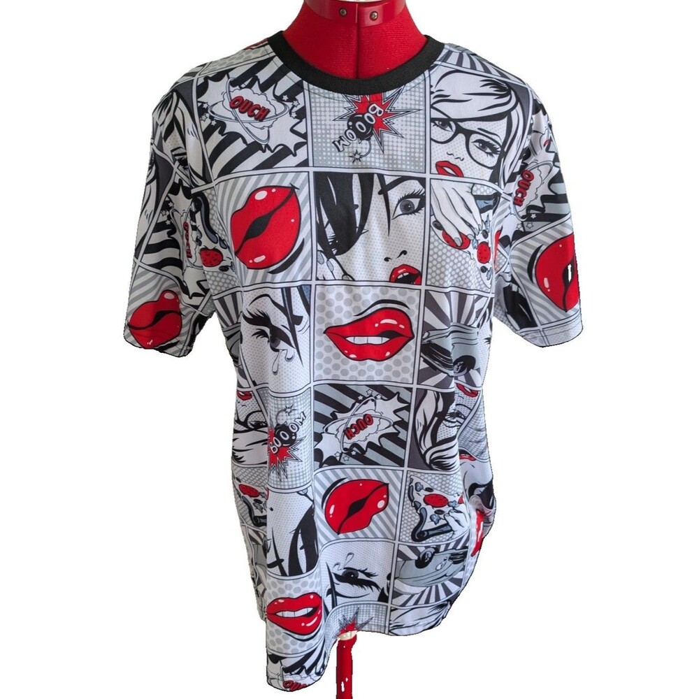 Drill Clothing Company Oh Snap! Comic Book Pop Art Graphic Shirt Size Large